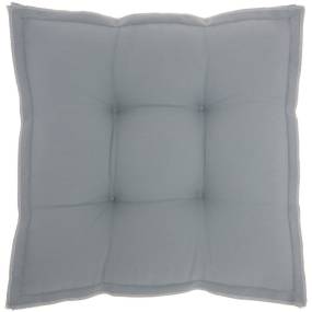 Mina Victory Outdoor Pillows Flange Seat Cushion Grey Seat Cushion 18" X 18" X 3" - Nourison 798019080167