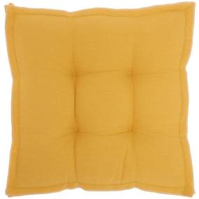Mina Victory Outdoor Pillows Flange Seat Cushion Yellow Seat Cushion 18" X 18" X 3" - Nourison 798019080198