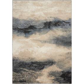 Maxell 7' x 10' Grey and Ivory Stormcloud Abstract Area Rug - Nourison MAE06