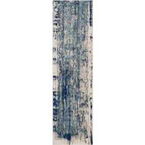 Maxell 8' Runner Grey Abstract Hallway Rug - Nourison MAE16