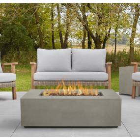 Aegean Small Rectangle Propane Gas Fire Table in Mist Gray w/ Natural Gas Conversion Kit - Real Flame C9811LP-MGRY