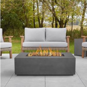 Aegean Small Rectangle Propane Gas Fire Table in Weathered Slate w/ Natural Gas Conversion Kit - Real Flame C9811LP-WSLT
