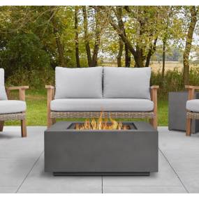 Aegean Square Propane Gas Fire Table in Weathered Slate w/ Natural Gas Conversion Kit - Real Flame C9812LP-WSLT