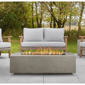 Aegean Large Rectangle Propane Gas Fire Table in Mist Gray w/ Natural Gas Conversion Kit - Real Flame C9813LP-MGRY