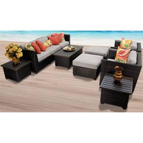 Barbados 10 Piece Outdoor Wicker Patio Furniture Set 10c in Beige - TK Classics Barbados-10C-Beige