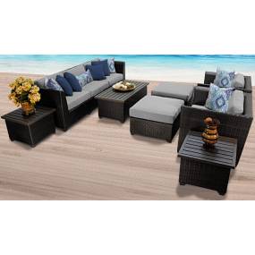 Barbados 10 Piece Outdoor Wicker Patio Furniture Set 10c in Grey - TK Classics Barbados-10C-Grey