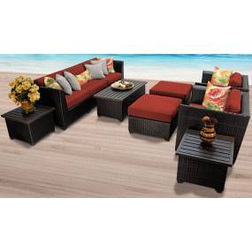 Barbados 10 Piece Outdoor Wicker Patio Furniture Set 10c in Terracotta - TK Classics Barbados-10C-Terracotta