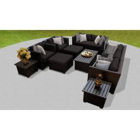 Barbados 12 Piece Outdoor Wicker Patio Furniture Set 12d in Black - TK Classics Barbados-12D-Black