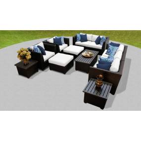 Barbados 12 Piece Outdoor Wicker Patio Furniture Set 12d in Sail White - TK Classics Barbados-12D-White
