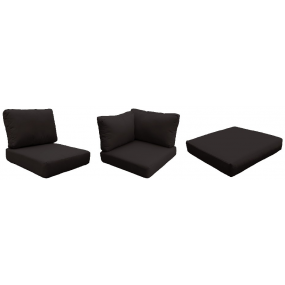 High Back Cushion Set for VENICE-07a in Black - TK Classics CUSHIONS-VENICE-07a-BLACK
