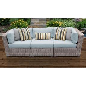 Florence 3 Piece Outdoor Wicker Patio Furniture Set 03c in Spa - TK Classics Florence-03C-Spa