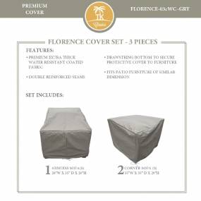 FLORENCE-03c Protective Cover Set, in Grey - TK Classics FLORENCE-03cWC-GRY