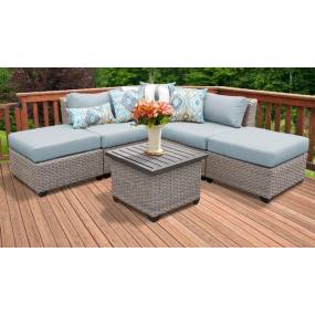 Florence 6 Piece Outdoor Wicker Patio Furniture Set 06f in Spa - TK Classics Florence-06F-Spa