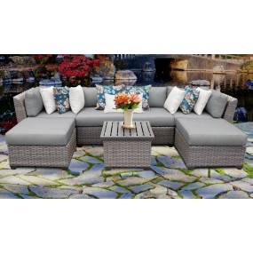 Florence 7 Piece Outdoor Wicker Patio Furniture Set 07a in Grey - TK Classics Florence-07A-Grey