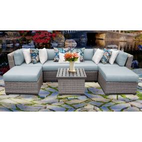 Florence 7 Piece Outdoor Wicker Patio Furniture Set 07a in Spa - TK Classics Florence-07A-Spa
