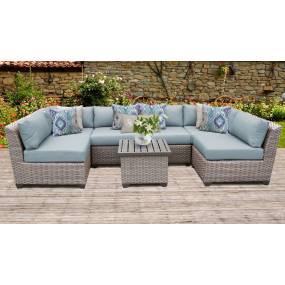 Florence 7 Piece Outdoor Wicker Patio Furniture Set 07c in Spa - TK Classics Florence-07C-Spa