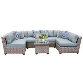 Florence 7 Piece Outdoor Wicker Patio Furniture Set 07c in Spa - TK Classics Florence-07C-Spa