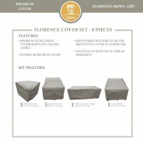 FLORENCE-08d Protective Cover Set, in Grey - TK Classics FLORENCE-08dWC-GRY