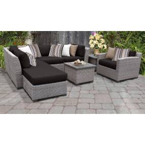 Florence 8 Piece Outdoor Wicker Patio Furniture Set 08g in Black - TK Classics Florence-08G-Black