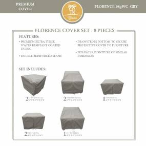 FLORENCE-08g Protective Cover Set, in Grey - TK Classics FLORENCE-08gWC-GRY