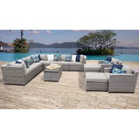 Florence 13 Piece Outdoor Wicker Patio Furniture Set 13a in Beige - TK Classics Florence-13A-Beige