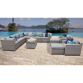 Florence 13 Piece Outdoor Wicker Patio Furniture Set 13a in Grey - TK Classics Florence-13A