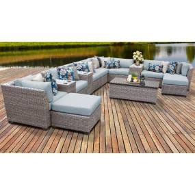 Florence 14 Piece Outdoor Wicker Patio Furniture Set 14a in Spa - TK Classics Florence-14A-Spa