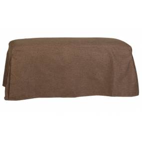 Pleated Bench Slipcover in Wild One Chocolate - Leffler Home 21000-26-34-01