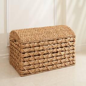 Amelia 2-piece 28-Inch Hand-woven Water Hyacinth Dome Trunk with Attached Lid ( Size L ) - Vifah V5005-L