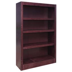  4 Shelf Wood Bookcase, 48 inch Tall, Cherry Finish - Concepts in Wood MI3048-C