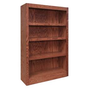  4 Shelf Wood Bookcase, 48 inch Tall, Oak Finish - Concepts in Wood MI3048-D