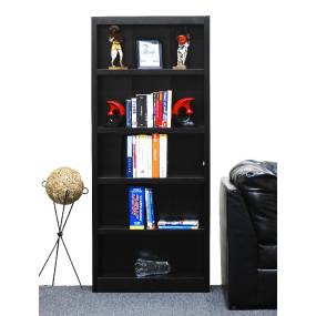  5 Shelf Wood Bookcase, 72 inch Tall, Espresso Finish - Concepts in Wood MI3072-E