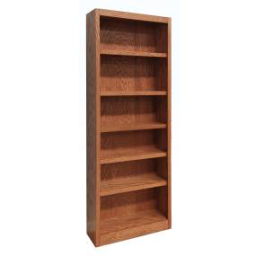  6 Shelf Wood Bookcase, 84 inch Tall, Oak Finish - Concepts in Wood MI3084-D