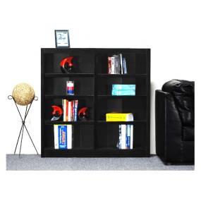  8 Shelf Double Wide Wood Bookcase, 48 inch Tall, Espresso Finish - Concepts in Wood MI4848-E