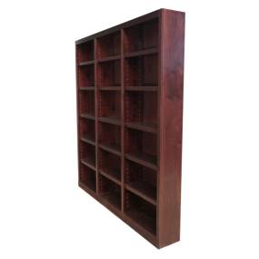  18 Shelf Triple Wide Wood Bookcase, 84 inch Tall, Cherry Finish - Concepts in Wood MI7284-C