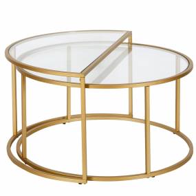 Luna Brass Nested Coffee Table Set - Hudson & Canal CT0753
