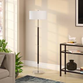 Simone Matte Black and Polished Nickel Floor Lamp  - Hudson & Canal FL0158