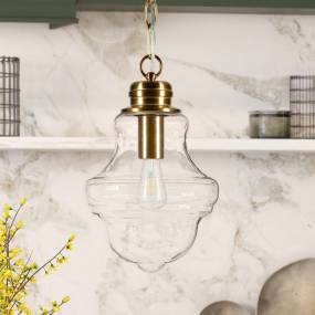 Annie Brass and Clear Glass Pendant - Hudson & Canal PD0460