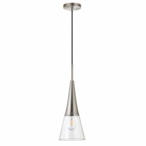 Myra Brushed Nickel Pendant with Seeded Glass Shade - Hudson & Canal PD0757