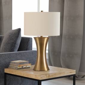 Quince table lamp in antique brass - Hudson & Canal TL0006