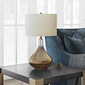 Mirabella table lamp in ombre brass colored glass - Hudson & Canal TL0027