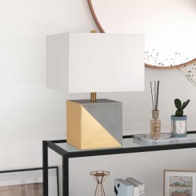 Severin table lamp in gold dipped concrete - Hudson & Canal TL0029