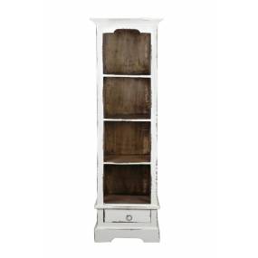 Sunset Trading Cottage Narrow Bookcase In Distressed White - Sunset Trading CC-CAB1917TLD-WWRW