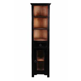 Sunset Trading Cottage Tall Narrow Cabinet In Antique Black - Sunset Trading CC-CAB1924TLD-ABSV