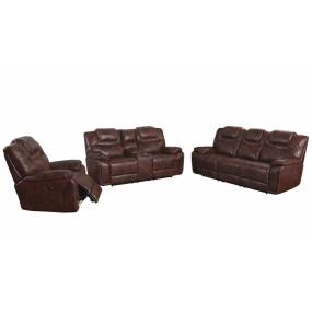 Sunset Trading Diamond Power 3 Piece Reclining Living Room Set Includes: Sofa, Loveseat, Chair In Brown Leather Gel - Sunset Trading SU-ZY5018A-H246-3PC