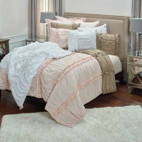 Clementine Pink   106" x 92" Quilt ( King In Clementine Pink ) - Rizzy Home QLTBQ4174IE001692