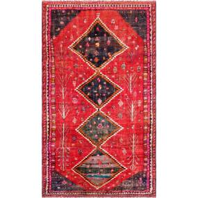 Pasargad Home Vintage Azerbaijan Red Lamb's Wool Area Rug- 4' 6" X  9' 0" - Pasargad Home 000411