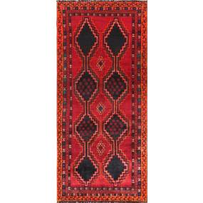 Pasargad Home Vintage Azerbaijan Red Lamb's Wool Area Rug- 4' 3" X  9' 9" - Pasargad Home 000418