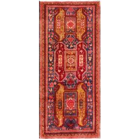 Pasargad Home Vintage Azerbaijan Red Wool Area Rug- 4' 6" X 10' 2" - Pasargad Home 045588