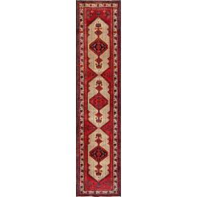 Pasargad Home Vintage Azerbaijan Camel Wool Area Rug- 3' 1" X 13' 9" - Pasargad Home 045600